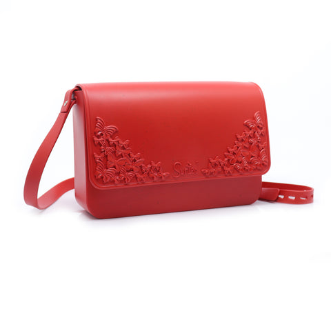 vegan red crossbody purse
